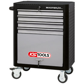 KSTOOLS® - MASTERline Werkstattwagen,mit 4 Schubladen schwarz/silber