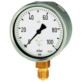 RIEGLER® - Kapselfedermanometer, G 1/2" radial unten, 0-250 mbar, Ø 100