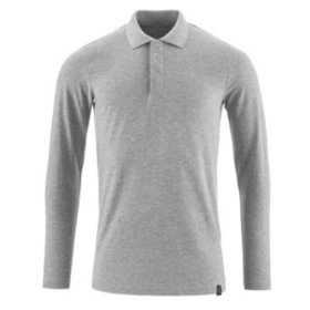 MASCOT® - Polo-Shirt, Langarm CROSSOVER, Grau-meliert, Größe M-ONE
