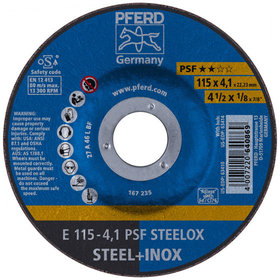 PFERD - Schruppscheibe E 115x4,1x22,23 mm Universallinie PSF STEELOX für Stahl/Edelstahl