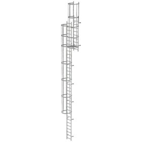 MUNK Günzburger Steigtechnik - Steigleiter, mehrzügig, Steighöhe 10640mm Stahl verzinkt, L 11840mm