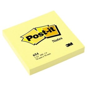 Post-it® - Haftnotiz Notes 654 76x76mm 100 Blatt gelb
