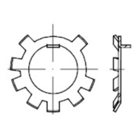 Sicherungsbleche für Nutmuttern, DIN 70952 Stahl blank A 75 x 86 x 1,5mm