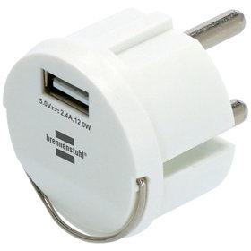 brennenstuhl® - USB Steckdosenadapter 2,4A weiß