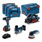 Bosch - Combo Kit Set mit 4x 18V-Werkzeugen: GSR, GKT, GST, GEX, 3x Akku
