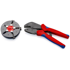 KNIPEX® - MultiCrimp® Crimpzange mit Wechselmagazin brüniert, mit Mehrkomponenten-Hüllen 250 mm 973301