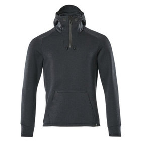 MASCOT® - Kapuzensweatshirt ADVANCED mit kurzem Reißverschluss Schwarzblau/Schwarz 17684-319-01009, Größe S