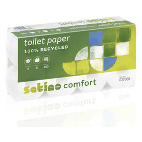 Satino - Toilettenpapier Comfort, hochweiß, 3-lagig, 8 Rollen