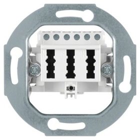 Berker - Anschlussdose TAE_3x6NFN Modul-Einsätze UP ws RAL9010 Schr Kanaleinb