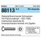 Sicherheitsschrauben ART 88113 ISO 7380 M12 x 25 Innensechskant m. Zapfen A2 S