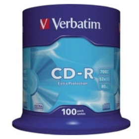 Verbatim® - CD-R, 80min, 700MB, 52x, Spindel=100St, 43411, Extra Protection, DataLi