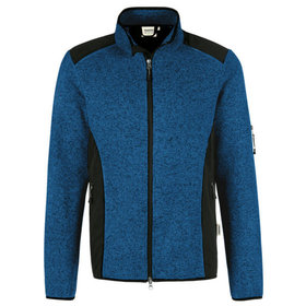 HAKRO - Strickfleecejacke Dawson 836, royalblau meliert, Größe L