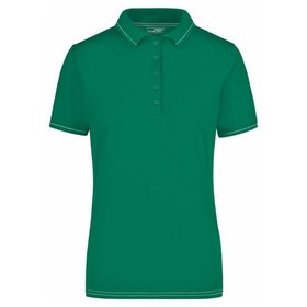 James & Nicholson - Damen Poloshirt Elastic JN568, irisch-grün/weiß, Größe S