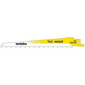 metabo® - 5 Säbelsägeblätter "fast wood" 150 x 1,25 mm, HCS, 8,5 mm/ 3 TPI (628241000)