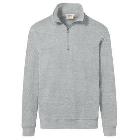 HAKRO - Zip-Sweatshirt Premium 451, ash meliert, Größe S