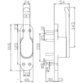 DENI® - Türtreibriegel, Vario, 4220, f.VK-stange, links-rechts, Aluminium silb. eloxiert