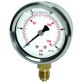 RIEGLER® - Glyzerinmanometer »pressure line«, G 1/4" unten, 0-2,5 bar/36 psi, Ø 63