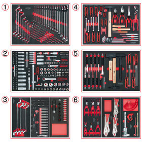 KSTOOLS® - Universal-Systemeinlagen-Satz für 6 Schubladen mit 404 Premium-Werkzeugen