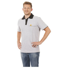 Warmbier® - ESD-Polo-Shirt, mit schwarzem Kragen, 2XL, grau