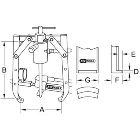 KSTOOLS® - Universal-Abzieher 2-armig, 20 t