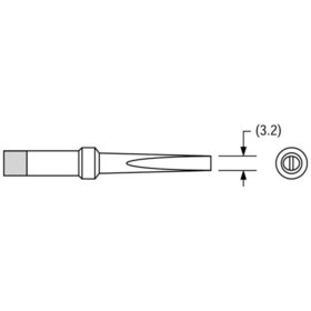 PLATO - Lötspitze für Weller Serie PT, Meißelform, PT C9/3,2mm, gerade