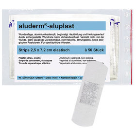 SÖHNGEN® - Wundpflaster aluderm®-aluplast, elastisch Strips 2,5 x 7,2 cm 50 Stück