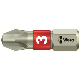 Wera® - Bit für Kreuzschlitz Phillips® 3851/1 TS PH, Edelstahl, PH 3 x 25mm