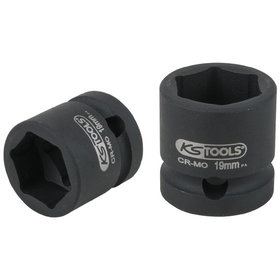 KSTOOLS® - 1/2" Sechskant-Kraft-Stecknuss, extra kurz, 19,0mm