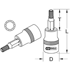 KSTOOLS® - 3/8" Bit-Stecknuss XZN, M12