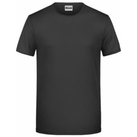 James & Nicholson - Herren T-Shirt Rollsaum 8002, schwarz, Größe M