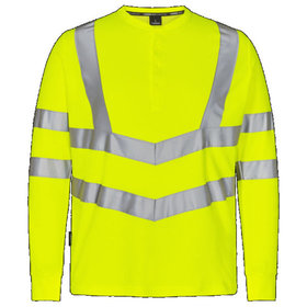 Engel - Safety Grandad Langarm-Shirt 9548-182, Warngelb, Größe S