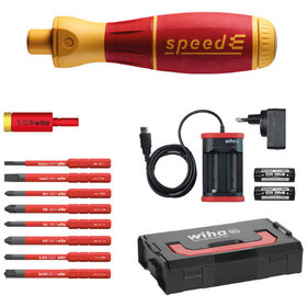 Wiha® - Wiha E-Schraubendreher Set 2 speedE® electric gemischt 13-tlg in L-Boxx Mini mit slimBits, easyTorque Adapter, Batterien und Ladegerät EU (41912)