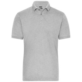 James & Nicholson - Herren Bio Workwear Poloshirt Stretch JN1806, grau heather, Größe XL