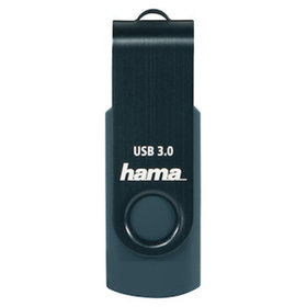 hama® - USB-Stick Rotate, USB 3.0, 32GB, 70MB/s, petrolblau, 00182463