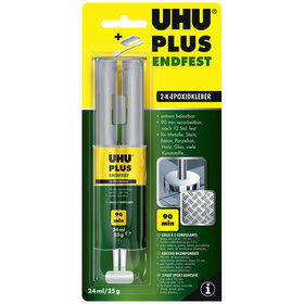 UHU® - Plus Endfest Epoxidharzklebstoff 2-komponentig 2K-Spritze 24ml/25g