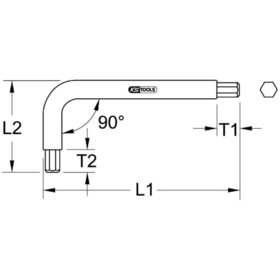 KSTOOLS® - TITANplus Winkelstiftschlüssel Innensechskant,1/16"