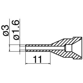 Hakko - Entlötdüse Serie N61, Ø 1,6 mm, Typ lange Ausführung