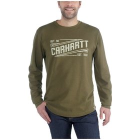 carhartt® - Herren Langarmshirt TILDEN GRAPHIC CREW, military olive, Größe L