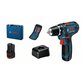 Bosch - Akku-Bohrschrauber GSR 12V-15, 2 x Akku GBA 12V 2.0Ah, Handwerkerkoffer (060186810G)