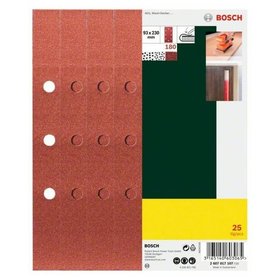 Bosch - Schleifblatt-Set für Schwingschleifer, 25-teilig, 8 Löcher, 93 x 230mm, 180 (2607017107)