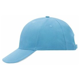 James & Nicholson - 6 Panel Sandwich Cap MB024, hellblau/weiß, Einheitsgröße