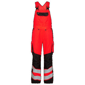 Engel - Safety Light Damen Latzhose 3543-319, Warnrot/Schwarz, Größe 48