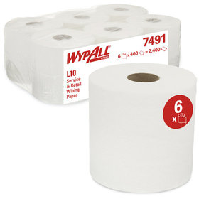 WYPALL® - Wischtücher EXTRA+ L10, Zentralentnahme RCS, 2.400 Tücher, weiß