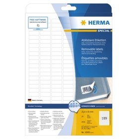 HERMA - Haftetikett 10001 25,4x10mm weiß 4.725er-Pack