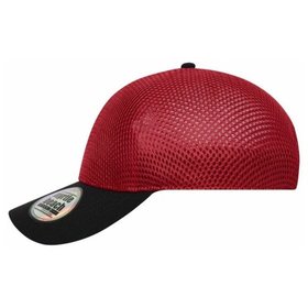 James & Nicholson - Seamless Mesh Cap MB6233, rot/schwarz, Einheitsgröße