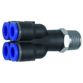 RIEGLER® - Mehrfachverteiler »Blaue Serie«, 4-fach, drehbar, R 1/4" A Ø 4mm