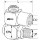 KSTOOLS® - 1/4'' Metall-Drehgelenk, 39mm