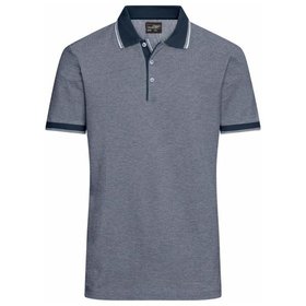 James & Nicholson - Herren Bicolor Poloshirt JN704, navy-blau/weiß, Größe M