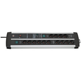 brennenstuhl® - Premium-Protect-Line Gaming-Steckdosenleiste 14-fach mit 2x Schalter und Überspannungsschutz (3m Kabel, 2-fach USB 3,1 A)
