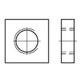 Vierkantmuttern, DIN 562 Edelstahl A4 blank M 3